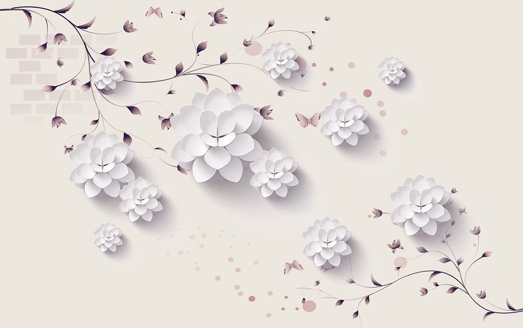 TRANH VẢI DÁN TƯỜNG 3D PHÒNG KHÁCH - TRANH HOA 3D | MÃ EF-202