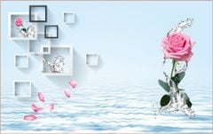 TRANH VẢI DÁN TƯỜNG 3D PHÒNG KHÁCH - TRANH HOA 3D | MÃ EF-203