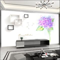 TRANH VẢI DÁN TƯỜNG 3D PHÒNG KHÁCH - TRANH HOA 3D | MÃ EF-205