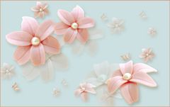 TRANH VẢI DÁN TƯỜNG 3D PHÒNG KHÁCH - TRANH HOA 3D | MÃ EF-209