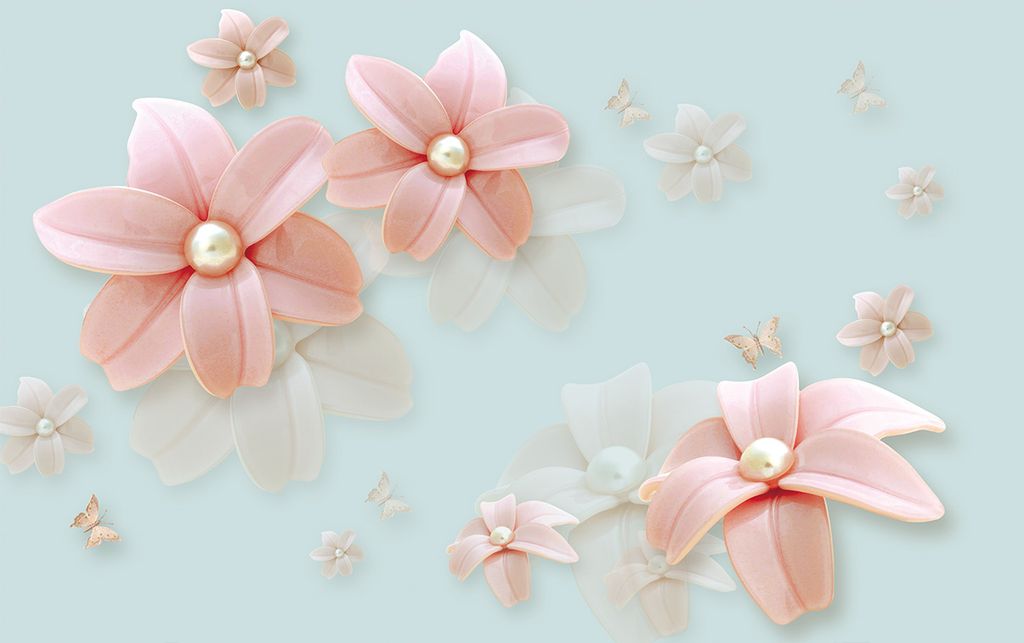 TRANH VẢI DÁN TƯỜNG 3D PHÒNG KHÁCH - TRANH HOA 3D | MÃ EF-209