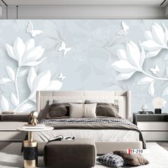 TRANH VẢI DÁN TƯỜNG 3D PHÒNG KHÁCH - TRANH HOA 3D | MÃ EF-210