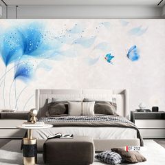 TRANH VẢI DÁN TƯỜNG 3D PHÒNG KHÁCH - TRANH HOA 3D | MÃ EF-212