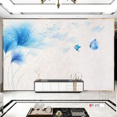 TRANH VẢI DÁN TƯỜNG 3D PHÒNG KHÁCH - TRANH HOA 3D | MÃ EF-212