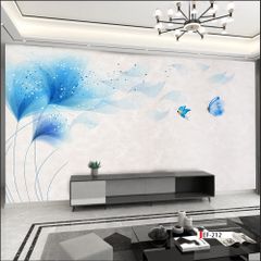 TRANH VẢI DÁN TƯỜNG 3D PHÒNG KHÁCH - TRANH HOA 3D | MÃ EF-212