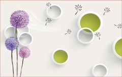 TRANH VẢI DÁN TƯỜNG 3D PHÒNG KHÁCH - TRANH HOA 3D | MÃ EF-216