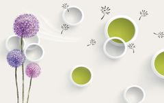 TRANH VẢI DÁN TƯỜNG 3D PHÒNG KHÁCH - TRANH HOA 3D | MÃ EF-216