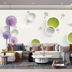 TRANH VẢI DÁN TƯỜNG 3D PHÒNG KHÁCH - TRANH HOA 3D | MÃ EF-216