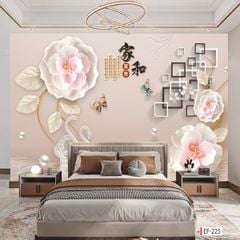 BST172 TRANH DÁN TƯỜNG 3D -TRANH DÁN PHÒNG NGỦ TRANH VẢI HOA 3D- TRANH DÁN PHÒNG KHÁCH SAU SOFA  |MÃ TRANH EF-225
