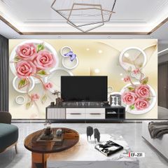 TRANH VẢI DÁN TƯỜNG 3D PHÒNG KHÁCH, NHÀ HÀNG, KHÁCH SẠN - TRANH HOA 3D | MÃ EF-231