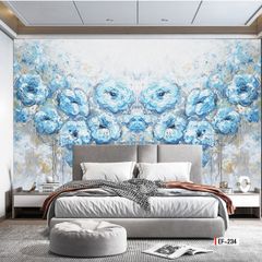 BST20 - TRANH DÁN TƯỜNG 3D - TRANG TRÍ NHÀ HÀNG, CAFE - CHỦ ĐỀ HOA 3D - KHỔ LỚN