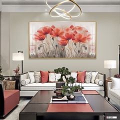 TRANH TREO TƯỜNG PHÒNG KHÁCH - TRANH HOA 3D KHỔ LỚN | MÃ EF-235