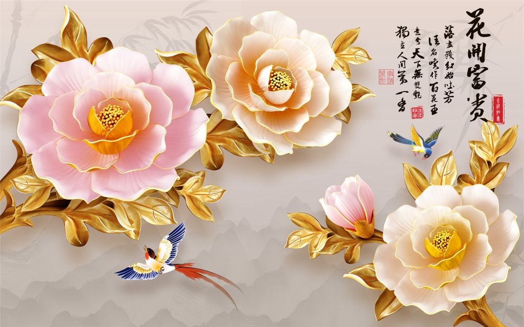 174 TRANH DÁN TƯỜNG 3D -TRANH DÁN PHÒNG NGỦ TRANH VẢI HOA 3D- TRANH DÁN PHÒNG KHÁCH SAU SOFA  |MÃ TRANH EF-327