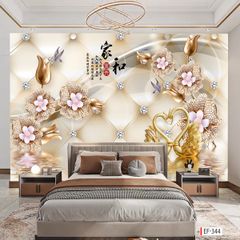 177 TRANH DÁN TƯỜNG 3D -TRANH DÁN PHÒNG NGỦ HOA 3D- TRANH DÁN PHÒNG KHÁCH SAU SOFA  |MÃ TRANH EF-344