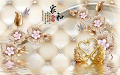 177 TRANH DÁN TƯỜNG 3D -TRANH DÁN PHÒNG NGỦ HOA 3D- TRANH DÁN PHÒNG KHÁCH SAU SOFA  |MÃ TRANH EF-344