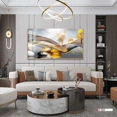 TRANH TREO TƯỜNG - PHÒNG KHÁCH PHONG THỦY - TRANH HƯƠU TÀI LỘC - KHỔ LỚN | Mã F-022