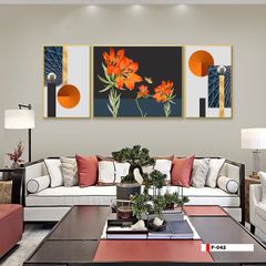 TRANH TREO TƯỜNG PHÒNG KHÁCH - TRANH HOA 3D GHÉP BỘ 3 BỨC | MÃ F-042