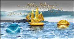 TRANH TREO TƯỜNG PHÒNG KHÁCH - TRANH THUẬN BUỒM XUÔI GIÓ KHỔ LỚN | MÃ F-064