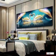 BST81 - TRANH TREO TƯỜNG - TRANG TRÍ PHÒNG KHÁCH, SAU SOFA, PHÒNG NGỦ - CHỦ ĐỀ LÔNG VŨ, THIÊN NGA, LÁ BẠCH QUẢ - KHỔ LỚN