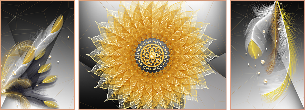 TRANH TREO PHÒNG KHÁCH TRỪU TƯỢNG HIỆN ĐẠI - TRANH GHÉP BỘ 3 BỨC | MÃ F-200