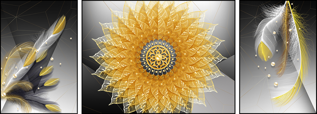 TRANH TREO PHÒNG KHÁCH TRỪU TƯỢNG HIỆN ĐẠI - TRANH GHÉP BỘ 3 BỨC | MÃ F-200