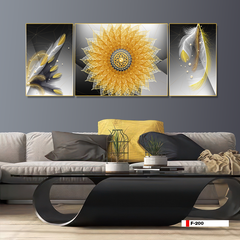 TRANH TREO PHÒNG KHÁCH TRỪU TƯỢNG HIỆN ĐẠI - TRANH GHÉP BỘ 3 BỨC | MÃ F-200