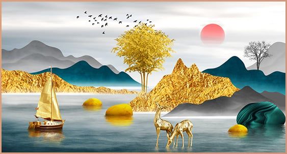 TRANH TREO TƯỜNG PHÒNG KHÁCH - TRANH THUẬN BUỒM XUÔI GIÓ KHỔ LỚN | MÃ F-236-2