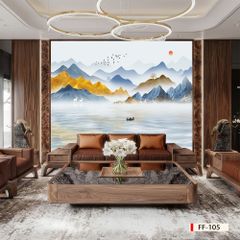 775 - TẤM ỐP TƯỜNG PVC - TẤM ỐP TRANG TRÍ PHÒNG KHÁCH, VÁCH TIVI - TRANH VÂN ĐÁ PHONG CẢNH  | MÃ FF-105