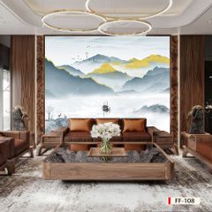 778 - TẤM ỐP TƯỜNG PVC - TẤM ỐP TRANG TRÍ PHÒNG KHÁCH, VÁCH TIVI - TRANH VÂN ĐÁ PHONG CẢNH  | MÃ FF-108