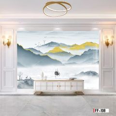 TRANH PVC ỐP TƯỜNG - VÁCH TRANG TRÍ TIVI PHÒNG KHÁCH - TRANH VÂN ĐÁ PHONG CẢNH | MÃ FF-108