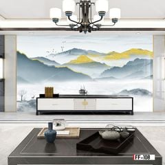 TRANH PVC ỐP TƯỜNG - VÁCH TRANG TRÍ TIVI PHÒNG KHÁCH - TRANH VÂN ĐÁ PHONG CẢNH | MÃ FF-108