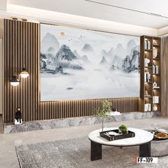 TRANH PVC ỐP TƯỜNG - VÁCH TRANG TRÍ TIVI PHÒNG KHÁCH - TRANH VÂN ĐÁ PHONG CẢNH | MÃ FF-109