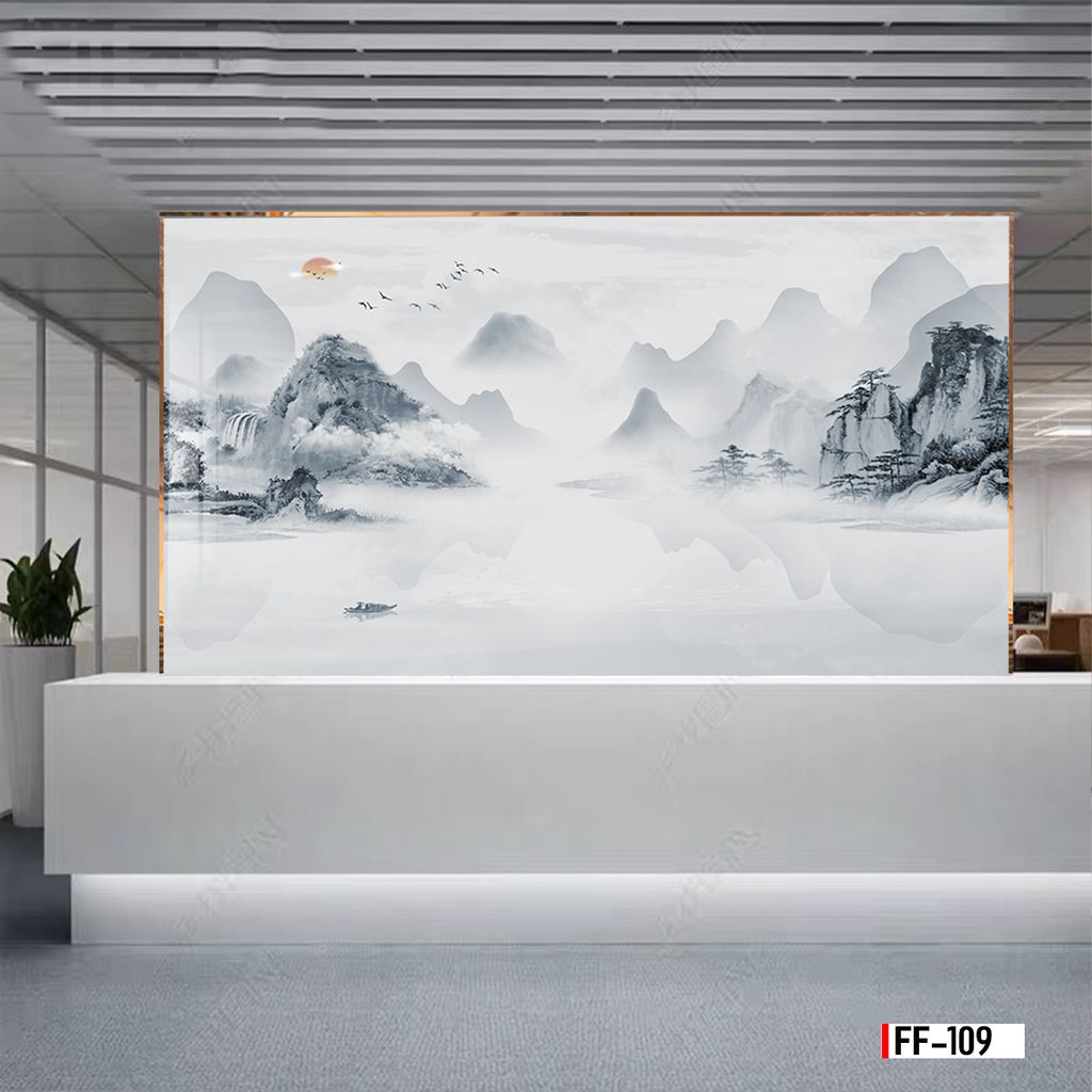 TRANH PVC ỐP TƯỜNG - VÁCH TRANG TRÍ TIVI PHÒNG KHÁCH - TRANH VÂN ĐÁ PHONG CẢNH | MÃ FF-109