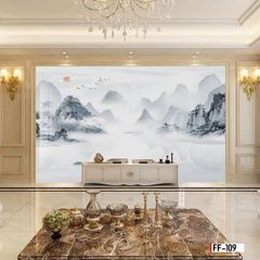 TRANH PVC ỐP TƯỜNG - VÁCH TRANG TRÍ TIVI PHÒNG KHÁCH - TRANH VÂN ĐÁ PHONG CẢNH | MÃ FF-109
