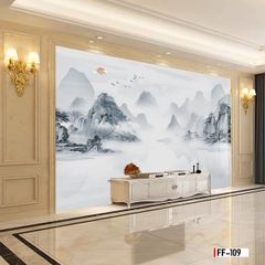 TRANH PVC ỐP TƯỜNG - VÁCH TRANG TRÍ TIVI PHÒNG KHÁCH - TRANH VÂN ĐÁ PHONG CẢNH | MÃ FF-109