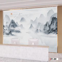TRANH PVC ỐP TƯỜNG - VÁCH TRANG TRÍ TIVI PHÒNG KHÁCH - TRANH VÂN ĐÁ PHONG CẢNH | MÃ FF-109