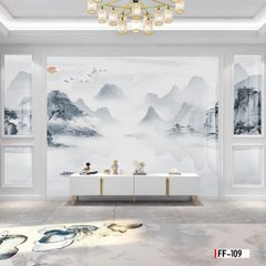 TRANH PVC ỐP TƯỜNG - VÁCH TRANG TRÍ TIVI PHÒNG KHÁCH - TRANH VÂN ĐÁ PHONG CẢNH | MÃ FF-109