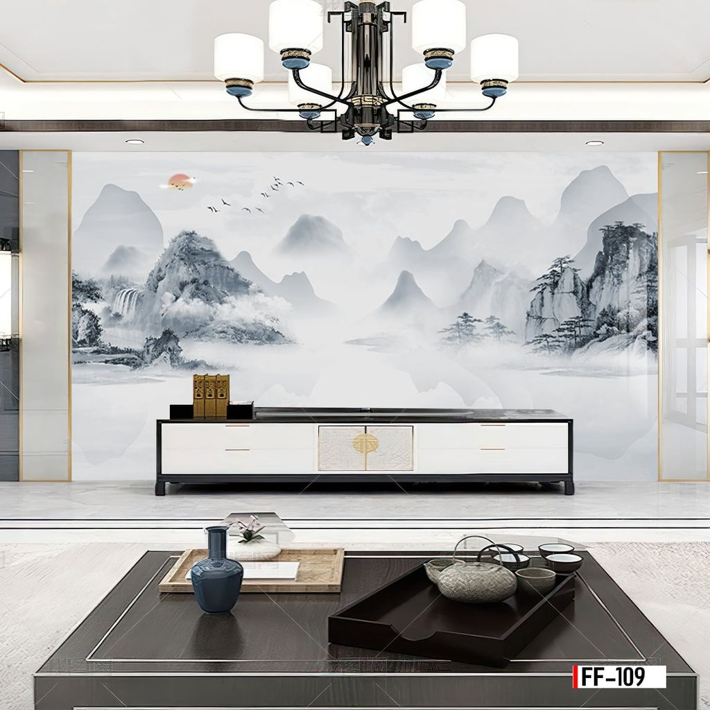 TRANH PVC ỐP TƯỜNG - VÁCH TRANG TRÍ TIVI PHÒNG KHÁCH - TRANH VÂN ĐÁ PHONG CẢNH | MÃ FF-109