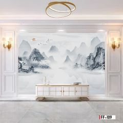 TRANH PVC ỐP TƯỜNG - VÁCH TRANG TRÍ TIVI PHÒNG KHÁCH - TRANH VÂN ĐÁ PHONG CẢNH | MÃ FF-109