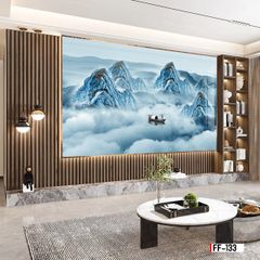 TRANH PVC ỐP TƯỜNG - VÁCH TRANG TRÍ TIVI PHÒNG KHÁCH - TRANH VÂN ĐÁ PHONG CẢNH | MÃ FF-133