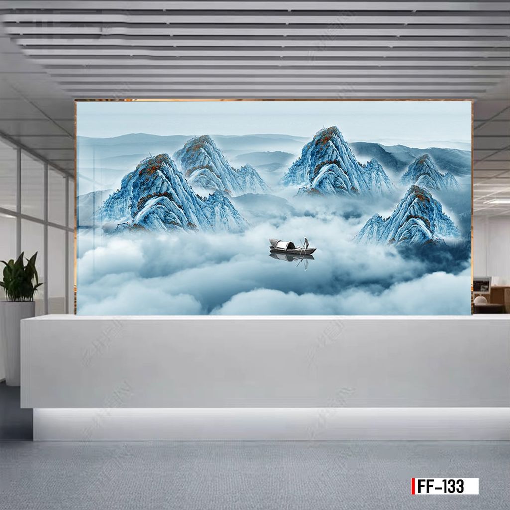 TRANH PVC ỐP TƯỜNG - VÁCH TRANG TRÍ TIVI PHÒNG KHÁCH - TRANH VÂN ĐÁ PHONG CẢNH | MÃ FF-133