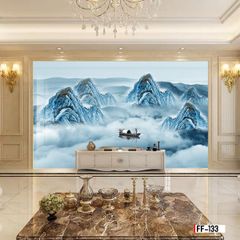 TRANH PVC ỐP TƯỜNG - VÁCH TRANG TRÍ TIVI PHÒNG KHÁCH - TRANH VÂN ĐÁ PHONG CẢNH | MÃ FF-133