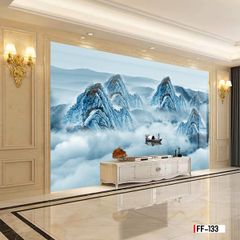 TRANH PVC ỐP TƯỜNG - VÁCH TRANG TRÍ TIVI PHÒNG KHÁCH - TRANH VÂN ĐÁ PHONG CẢNH | MÃ FF-133