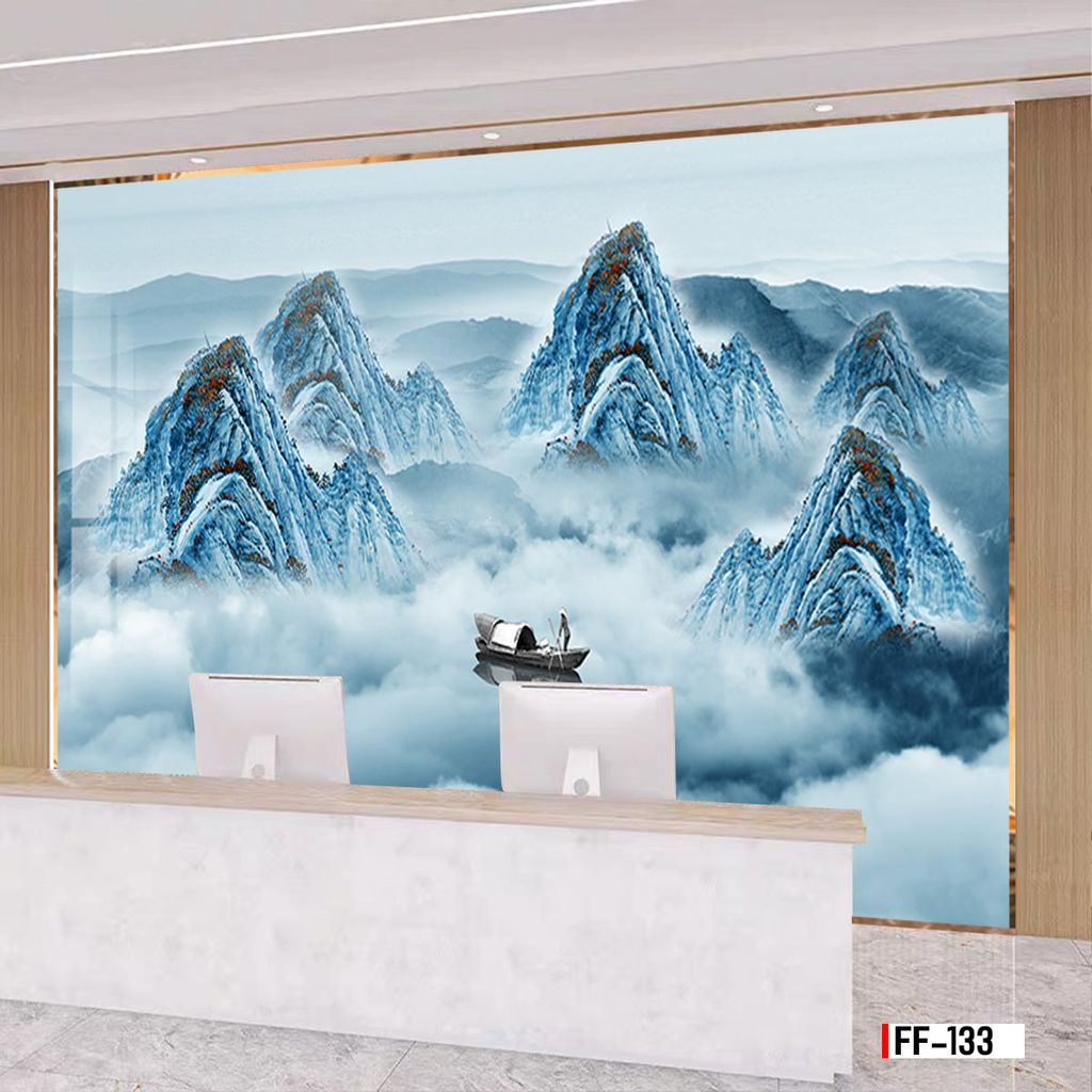 TRANH PVC ỐP TƯỜNG - VÁCH TRANG TRÍ TIVI PHÒNG KHÁCH - TRANH VÂN ĐÁ PHONG CẢNH | MÃ FF-133