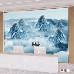 TRANH PVC ỐP TƯỜNG - VÁCH TRANG TRÍ TIVI PHÒNG KHÁCH - TRANH VÂN ĐÁ PHONG CẢNH | MÃ FF-133