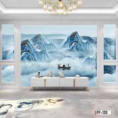 TRANH PVC ỐP TƯỜNG - VÁCH TRANG TRÍ TIVI PHÒNG KHÁCH - TRANH VÂN ĐÁ PHONG CẢNH | MÃ FF-133