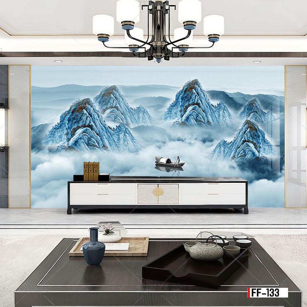 TRANH PVC ỐP TƯỜNG - VÁCH TRANG TRÍ TIVI PHÒNG KHÁCH - TRANH VÂN ĐÁ PHONG CẢNH | MÃ FF-133