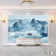 TRANH PVC ỐP TƯỜNG - VÁCH TRANG TRÍ TIVI PHÒNG KHÁCH - TRANH VÂN ĐÁ PHONG CẢNH | MÃ FF-133