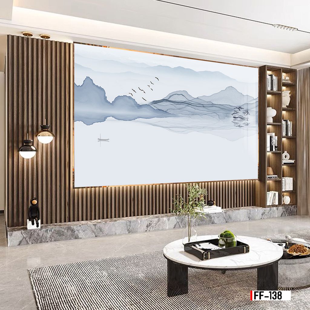 TRANH PVC ỐP TƯỜNG - VÁCH TRANG TRÍ TIVI PHÒNG KHÁCH - TRANH VÂN ĐÁ PHONG CẢNH | MÃ FF-138