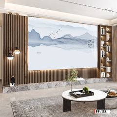 TRANH PVC ỐP TƯỜNG - VÁCH TRANG TRÍ TIVI PHÒNG KHÁCH - TRANH VÂN ĐÁ PHONG CẢNH | MÃ FF-138